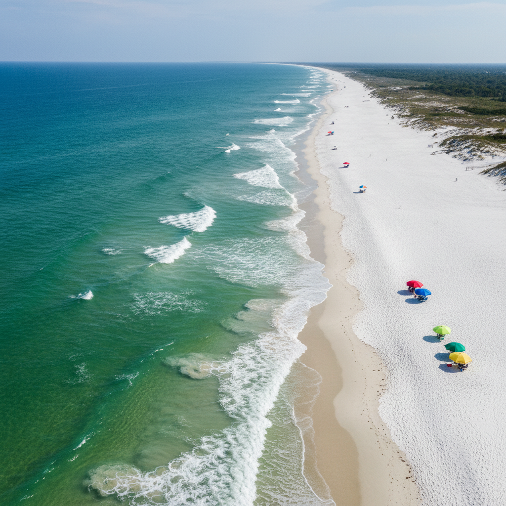 Gulf Coast beach with crystal clear water